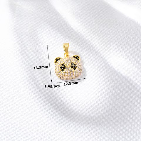 Simple Style Bear Panda Fish Tail Copper Plating Inlay Zircon Charms Jewelry Accessories