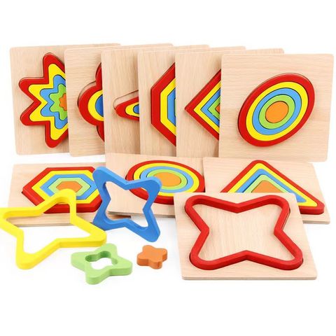 Puzzles Toddler(3-6years) Square Star Wood Toys