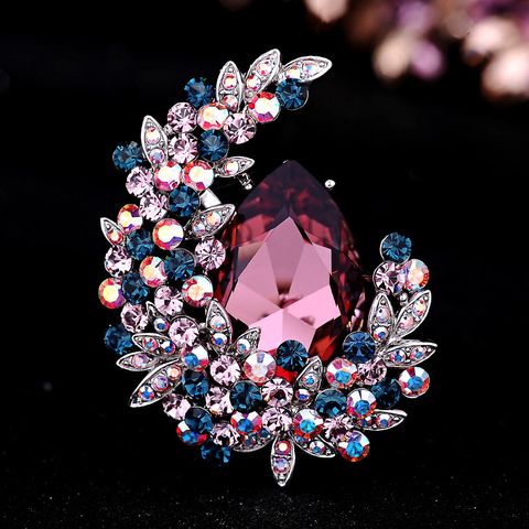 Lady Moon Alloy Inlay Artificial Gemstones Women's Brooches