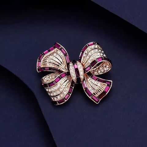 Lady Bow Knot Alloy Inlay Artificial Pearls Women's Brooches
