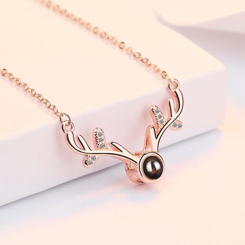 Simple Style Solid Color Copper Inlay Pendant Necklace