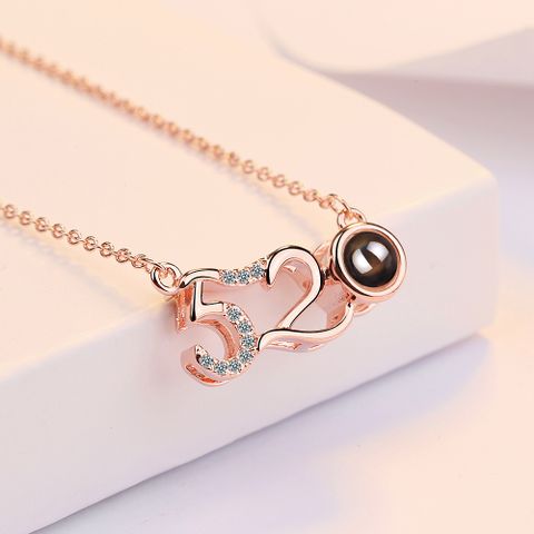 Simple Style Solid Color Copper Inlay Zircon Pendant Necklace