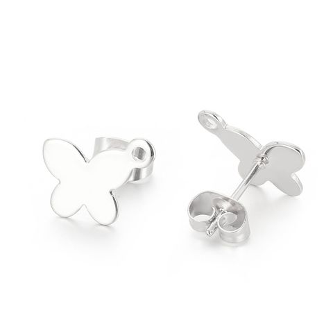 1 Pair Simple Style Butterfly Plating Stainless Steel 18K Gold Plated Ear Studs