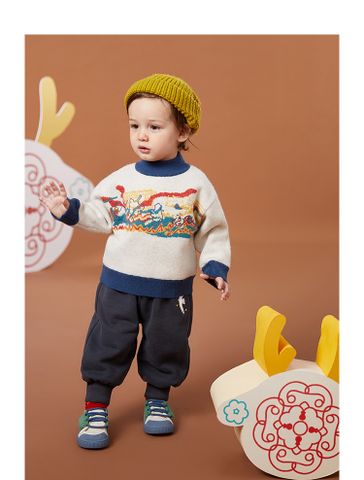 Simple Style Cartoon Solid Color Cotton Boys Pants