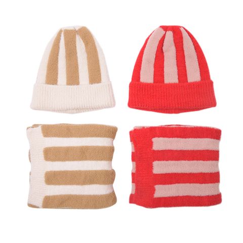 Children Unisex Simple Style Stripe Stripe Wool Cap
