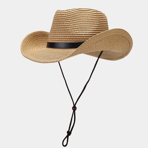 Women's Retro Ethnic Style Solid Color Crimping Straw Hat
