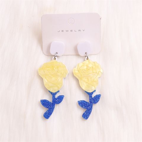 1 Pair Sweet Flower Arylic Drop Earrings