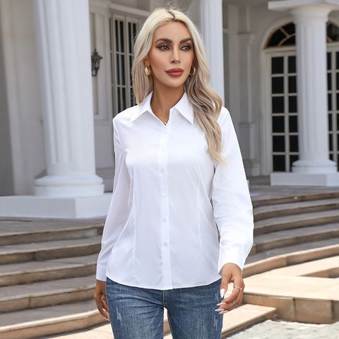 Women's Blouse Long Sleeve Blouses Casual Streetwear Solid Color