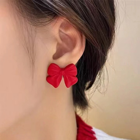 1 Pair Cute Simple Style Bow Knot Alloy Ear Studs