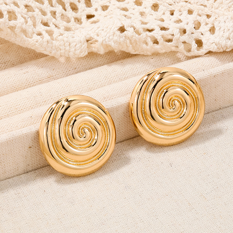 1 Piece Nordic Style Exaggerated Round Metal Alloy Ear Studs