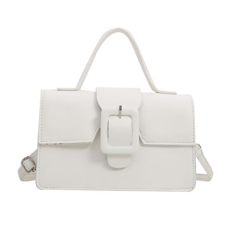 Women's Pu Leather Solid Color Vintage Style Square Flip Cover Shoulder Bag Handbag Crossbody Bag