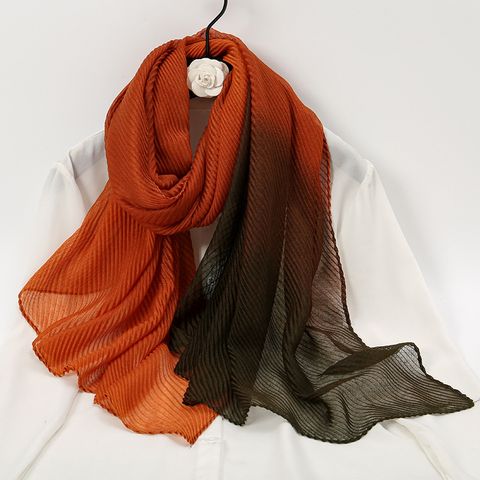 Women's Simple Style Gradient Color Rayon Polyester Printing Scarf