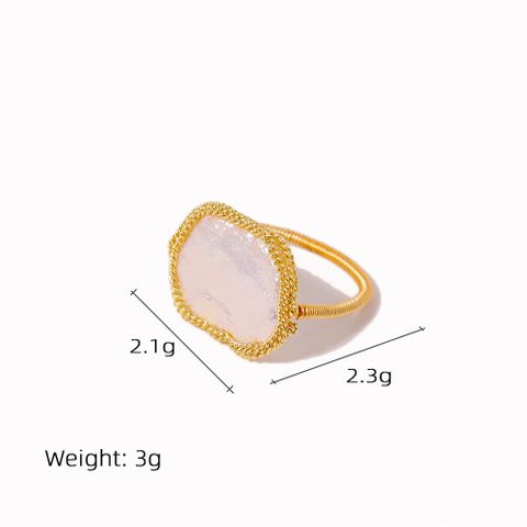 Simple Style Classic Style Flower Freshwater Pearl Copper Plating Inlay Pearl 18k Gold Plated Rings