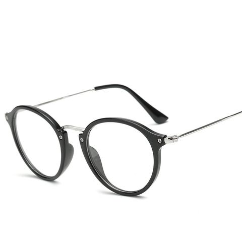 Retro Simple Style Solid Color Pc Round Frame Full Frame Optical Glasses