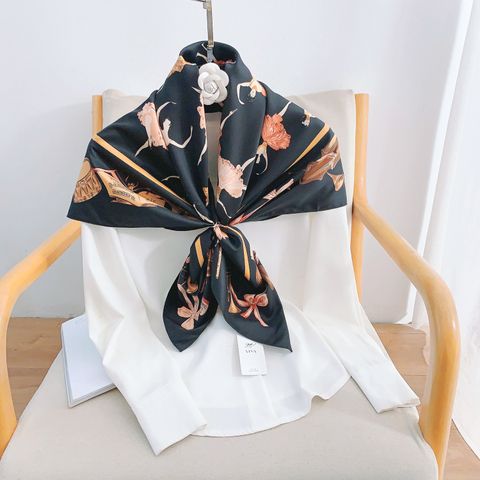 Women's Elegant Simple Style Flower Leopard Polyester Printing Shawl