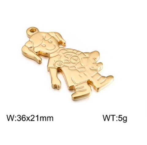 1 Piece Stainless Steel 18K Gold Plated Cartoon Character