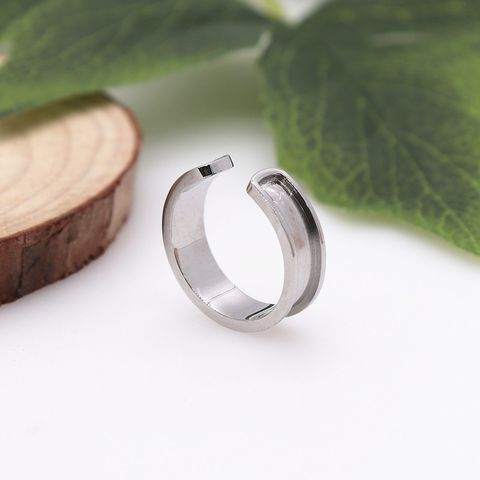 Classic Style Solid Color Stainless Steel Plating Open Rings