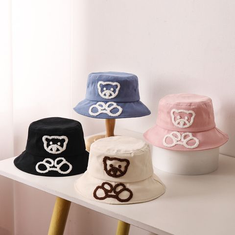 Children Unisex Simple Style Classic Style Color Block Embroidery Bucket Hat