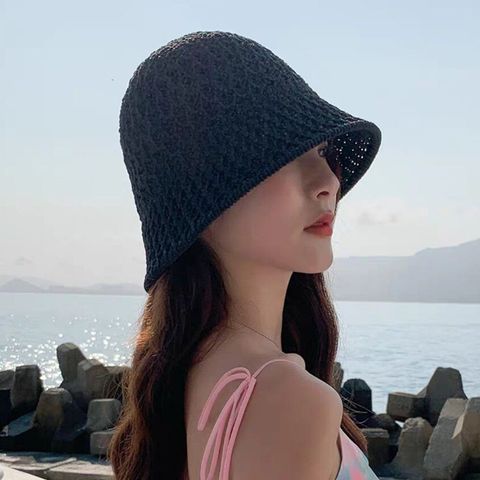 Women's Simple Style Classic Style Solid Color Eaveless Straw Hat
