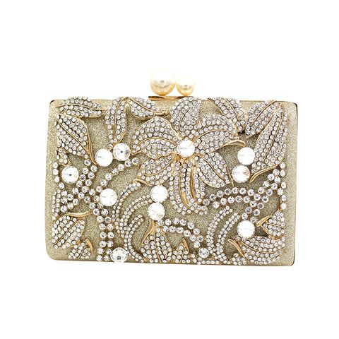 Women's Mini Alloy Flower Elegant Vintage Style Classic Style Embroidery Square Lock Clasp Clutch Bag Evening Bag