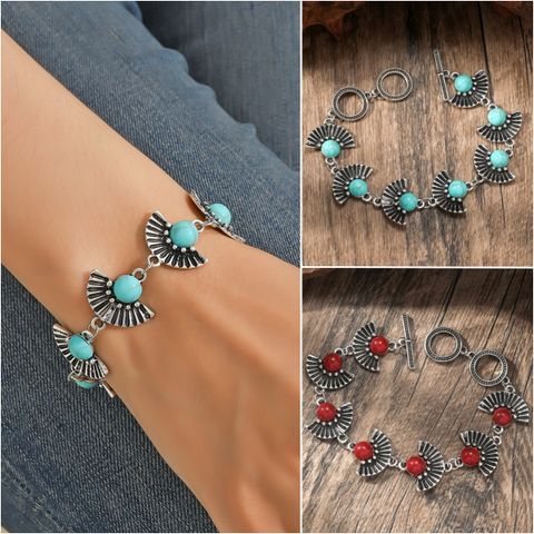 Ethnic Style Color Block Turquoise Alloy Wholesale Bracelets