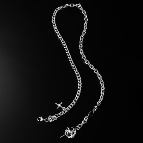 Hip-hop Star Moon Titanium Steel Plating Men's Necklace