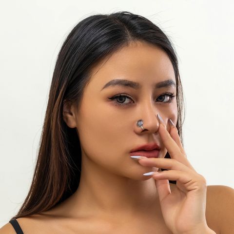 Ethnic Style Bohemian Round Alloy Nose Ring In Bulk