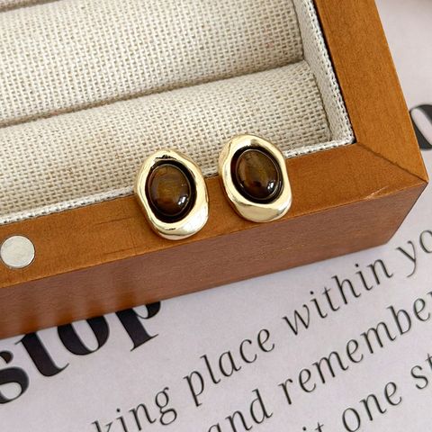 1 Pair Simple Style Classic Style Round Alloy Ear Studs