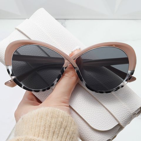 Sweet Solid Color Ac Cat Eye Full Frame Women's Sunglasses