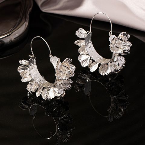 1 Pair Elegant Flower Plating Alloy Ferroalloy 14k Gold Plated Silver Plated Earrings