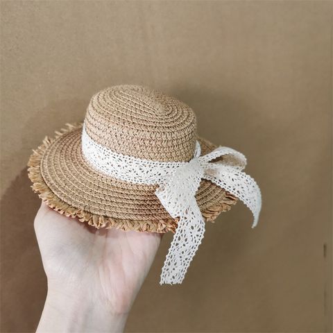 Women's Pastoral Simple Style Bow Knot Wide Eaves Straw Hat