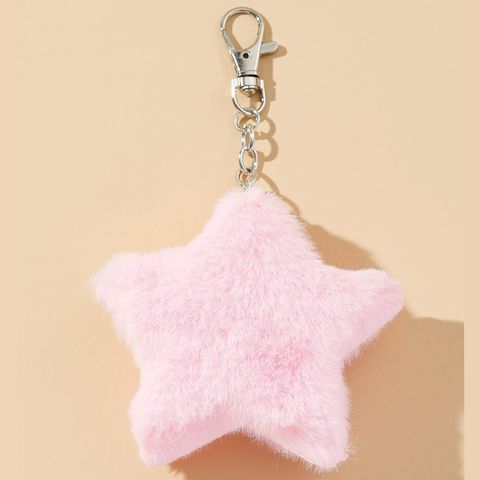 Cute Star Imitation Fur Alloy Bag Pendant Keychain