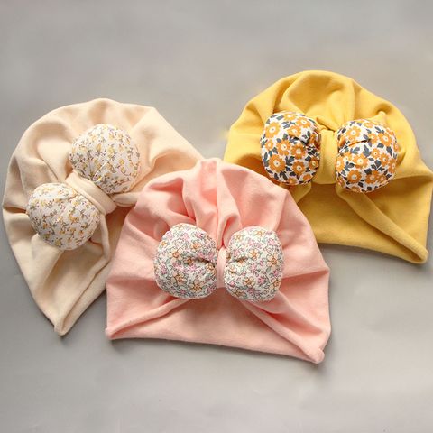 Baby Girl's Baby Boy's Cute Solid Color Bowknot Baby Hat