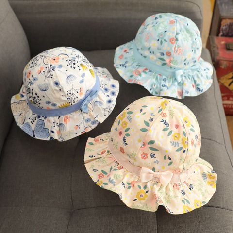 Baby Girl's Girl's Casual Flower Bowknot Bucket Hat