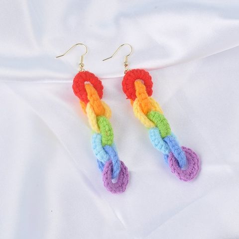 1 Pair Cute Colorful Cloth Drop Earrings