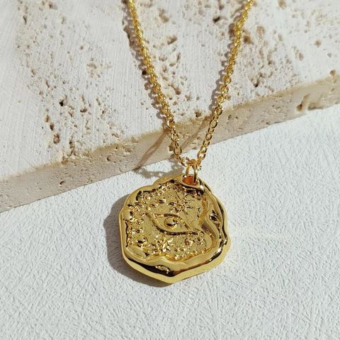 Simple Style Eye Alloy Copper Plating Pendant Necklace