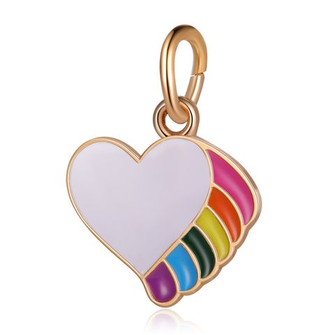 Cute Heart Shape Alloy Enamel Plating Jewelry Accessories