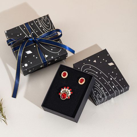 Simple Style Starry Sky Paper Jewelry Boxes