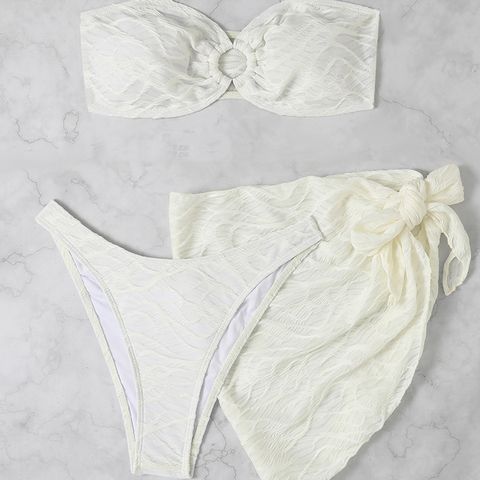 Women's Modern Style Simple Style Solid Color 3 Pieces Set Bikinis Swimwear