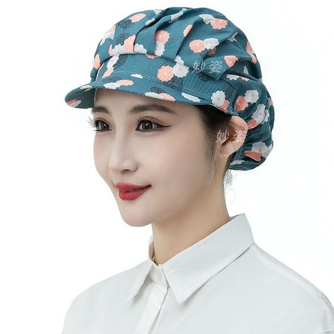 Women's Elegant Retro Pastoral Printing Curved Eaves Baseball Cap
