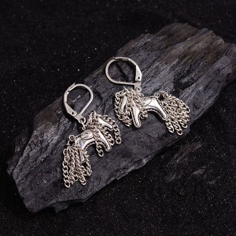 1 Pair Ig Style Cute Horse Chain Copper Drop Earrings
