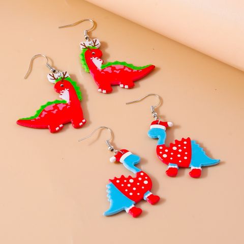 1 Pair Cute Cartoon Dinosaur Alloy Plastic Drop Earrings