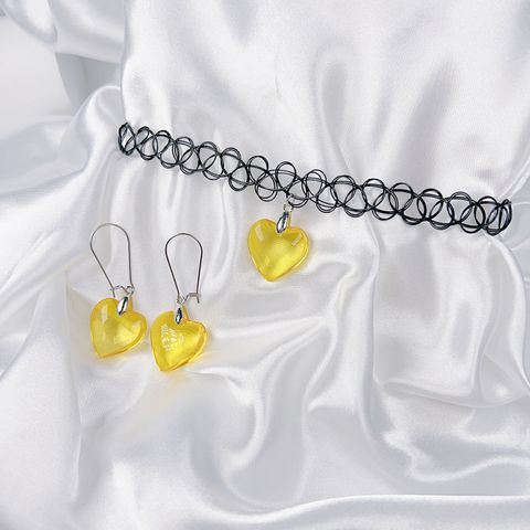 Vintage Style Simple Style Classic Style Heart Shape Artificial Crystal Transparent Women's Jewelry Set