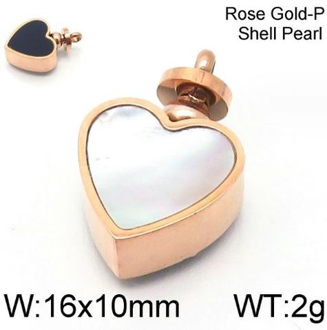 1 Piece Stainless Steel Shell 18K Gold Plated Heart Shape