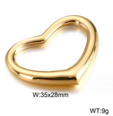 1 Piece Stainless Steel 18K Gold Plated Heart Shape