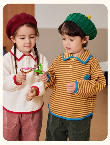 Cute Stripe Cotton Blend Boys Clothing Sets