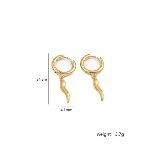 Stainless Steel 18K Gold Plated Simple Style Plating Chili Drop Earrings