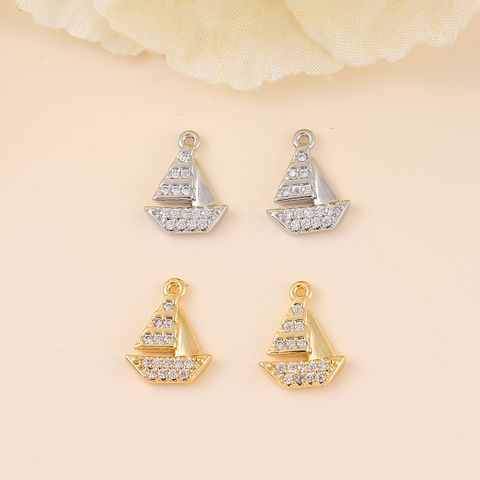 Simple Style Ship Copper Plating Inlay Zircon 18k Gold Plated White Gold Plated Jewelry Accessories