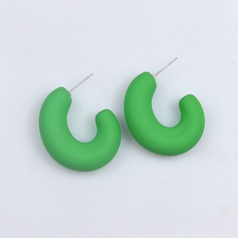 1 Pair Simple Style Solid Color Spray Paint Arylic Ear Studs