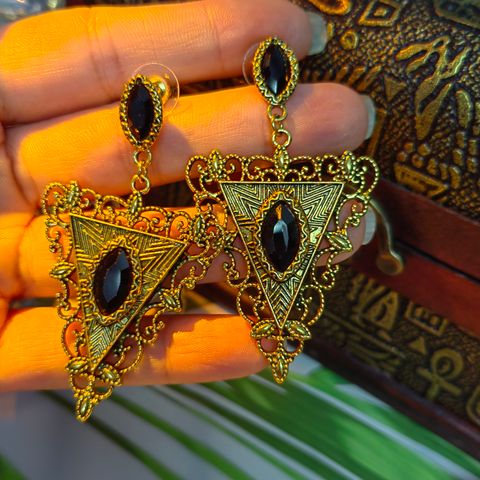 1 Pair Classical Triangle Copper Drop Earrings